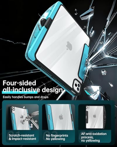 Image of Transparent Keyboard Case for iPad Pro 11-inch (M4) 2024 - Wireless Keyboard with 7 Colors Backlight, 360 Rotatable Protective Case with Pencil Holder, Multi-Touch Trackpad, Thin & Light