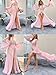 OYOANGLE Women's Ruffle Trim Long Sleeve Belted Sheer Mesh Wedding Bride Robe Nightgown Light Pink X-Large