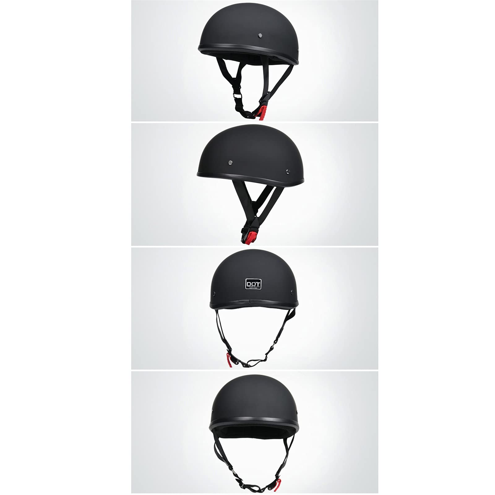 WRMIGN Retro Moto Casque Bols,Vintage Braincap,Jet Demi Coquille Casque, pour Street Scooter Bobber Pilote Cruiser cyclomoteur Chopper,ECE-Zertifizierung