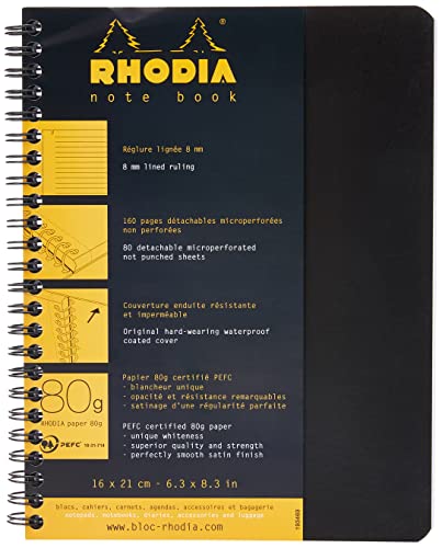 RHODIA(ロディア) ロディア ダブルリングノート A5 クラシック 160ページ 横罫 ミシン目入 ブラック cf193469のサムネイル