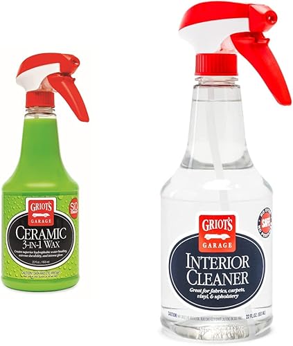 Griot's Garage 10978 3 en 1 cera de cerámica 22oz y 10956 limpiador interior 22oz