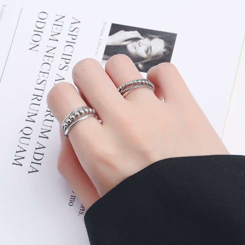 Qings Anxiety Fidget ring Danmen 925 sterling zilver, open verstelbare spinnerringen, geometrische zappel, angstring, enkele spoel spiraal rotate kralen, anti-angst, sieraden voor dames en meisjes, sterling zilver - Afbeelding 5
