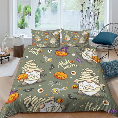 Ensemble linge de lit Halloween imprimé 3D avec housse de couette microfibre 135x200