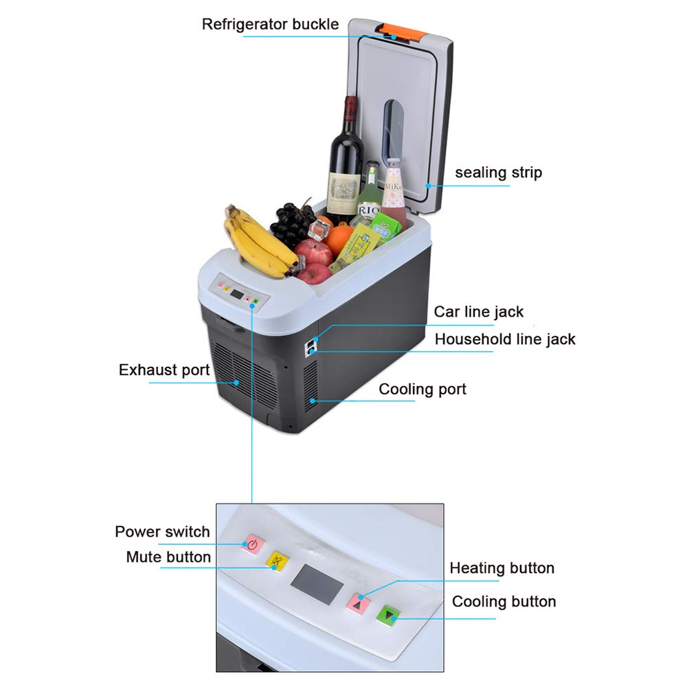 Car Frigo-25l Dual-Core Auto Famiglia Mini Frigorifero Dormitorio Ufficio di Riscaldamento E Raffreddamento Scatola di Insulina di Raffreddamento, Grigio