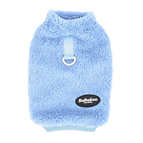 Zunea Fleece Dog Jumper Winter Warm Sweater Jacket Coat for Small Dogs Soft Fuzzy Puppy Clothes with D-Ring for Harness Lead Pullover Cold Weather Pet Girl Boy Apparel for Chihuahua Cats Darkblue S - Image 3