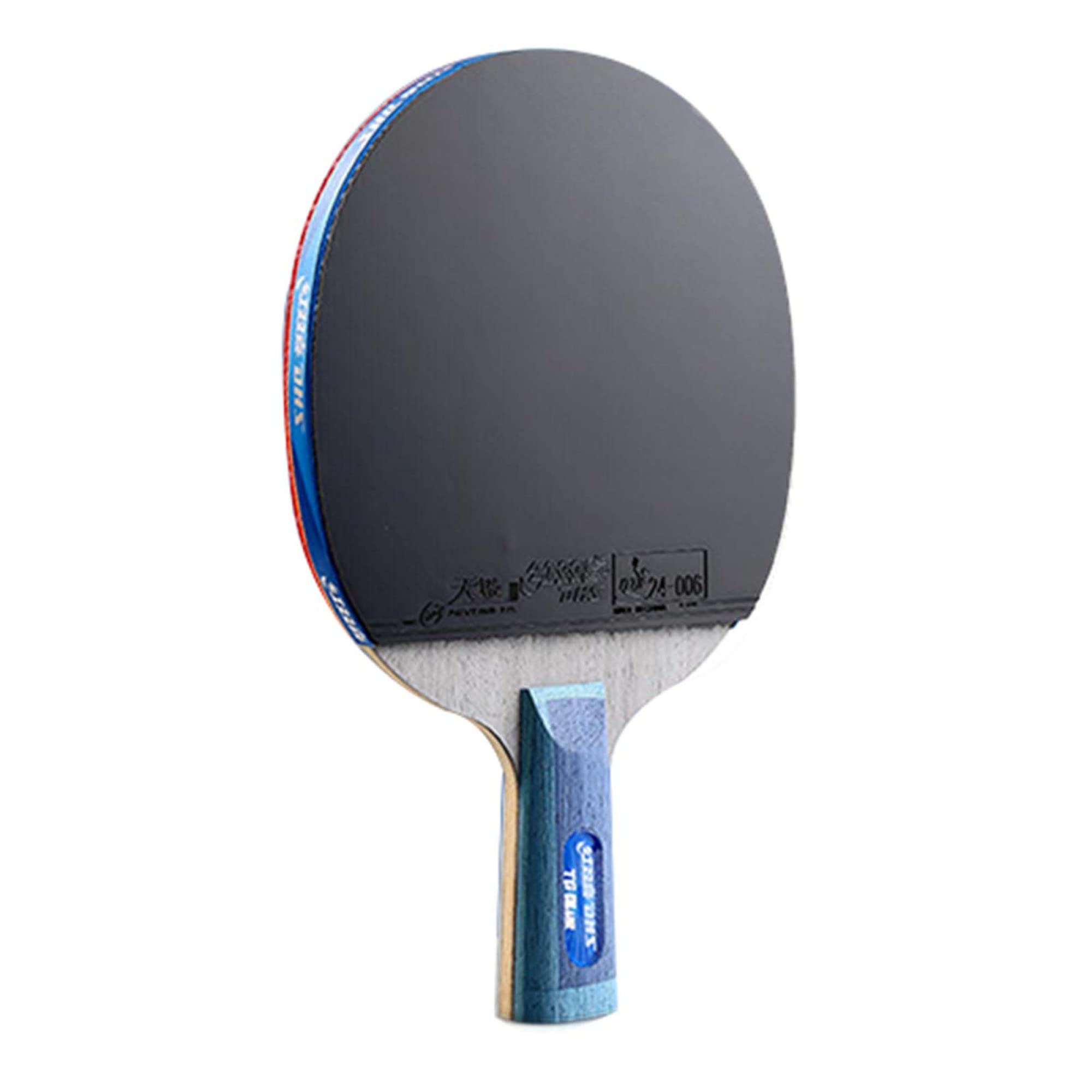 Racchetta da Ping Pong Professionale, Spugna Blu ad Alta Elasticità, Racchetta da Ping Pong avanzata con Gomma Approvata ITTF, Impugnatura Aperta/8 Stelle/Manico Corto