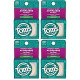 Tom's of Maine Naturally Waxed Anti-Plaque Flat Floss Spearmint 32 Yards (Pack of 4)