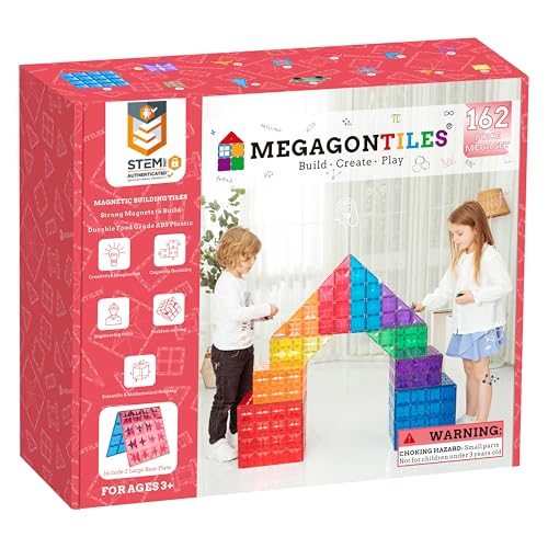 MEGAGONTILES 162-Piece Magnetic Tiles Set