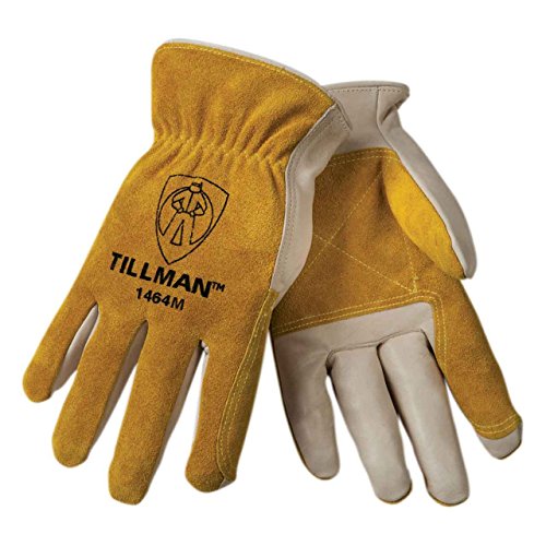 Tillman 1464 Top Grain Cowhide/Split Drivers Gloves - Medium, Yellow