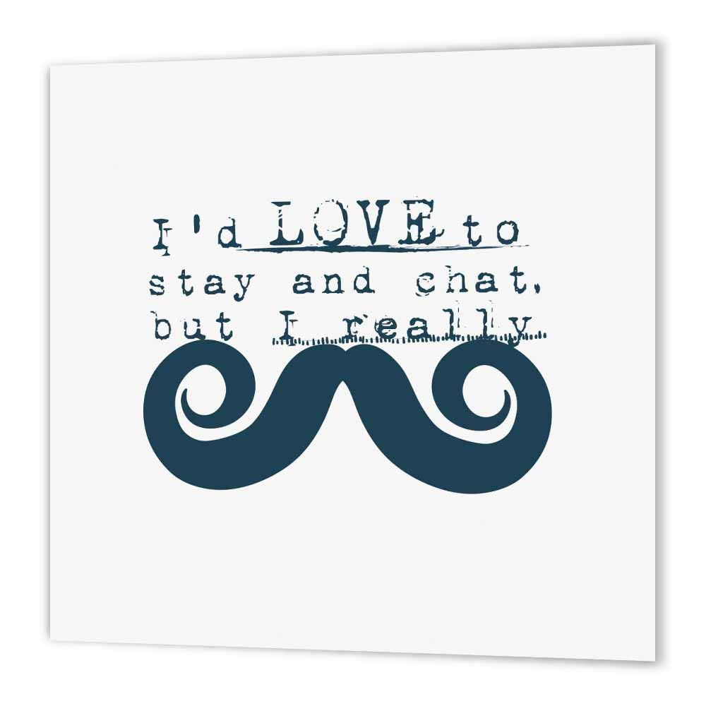 3dRoseht_195668_1 Love to Chat Mustache - Iron on Heat Transfer, 8 by 8", for White Material