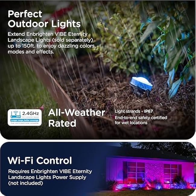 Enbrighten Vibe Eternity Landscape Lights 16.5ft 4 RGBWIC Pathway Lights