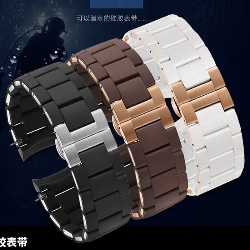 Silicone and Steel Watch Strap AR5905, 906, AR5919, 920, AR5890 and 891, 20mm and 23mm Watch Chain.4