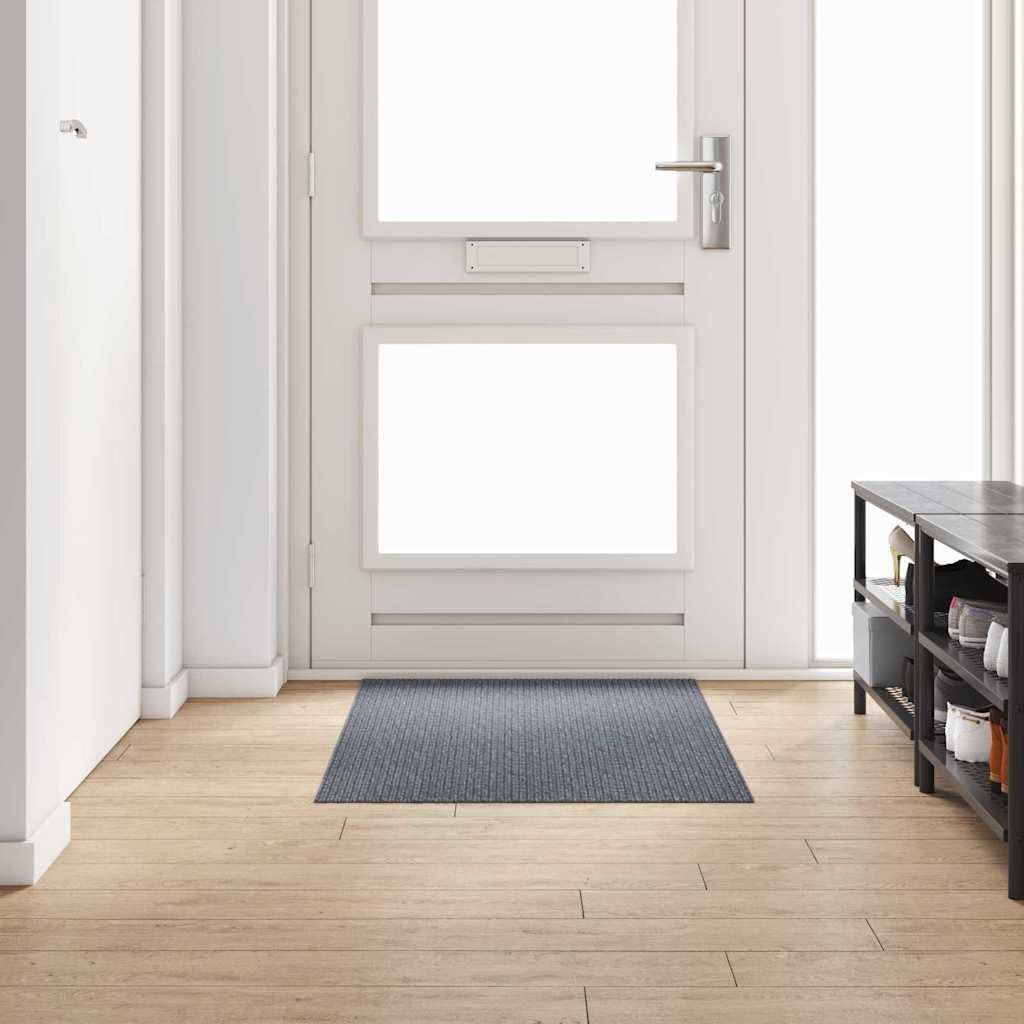 Tapis de couloir en tissu gris 80x150 cm lavable et antidérapant moderne