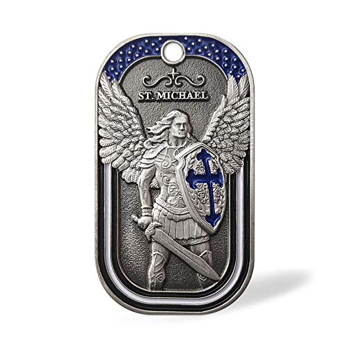Police Officer Prayer Challenge Coin St Michael The Archangel Dog Tag Necklace Pendant Jewelry2