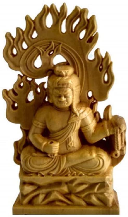 Amazon.co.jp: 不動明王 木彫仏像 木彫り 木製 仏像 座像 桧木 本体