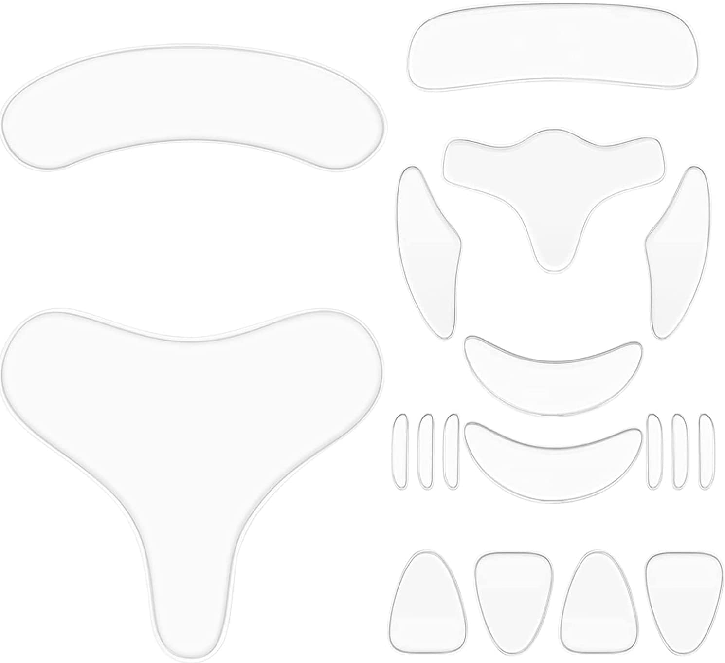 18Pcs Anti Wrinkle Silicone Pads,Reusable Skincare Pads to Smooth Eyes, Mouth, Forehead Anti