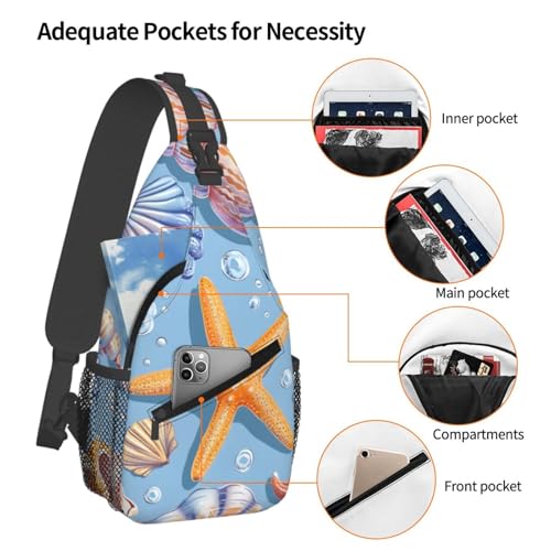 Bolso bandolera estampado estrella de mar unisex miniatura 4