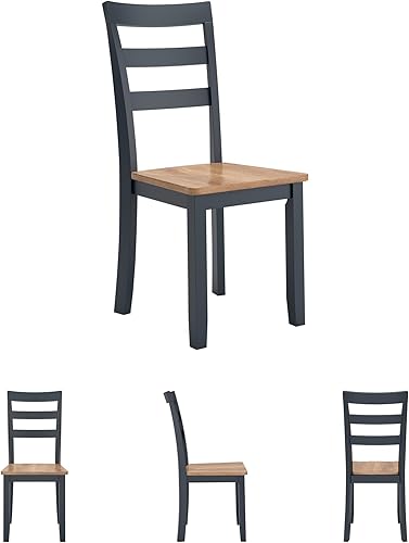 Miniatura 9 de Signature Design by Ashley Gesthaven - Juego de 2 sillas de comedor con marco de madera maciza, color azul y natural