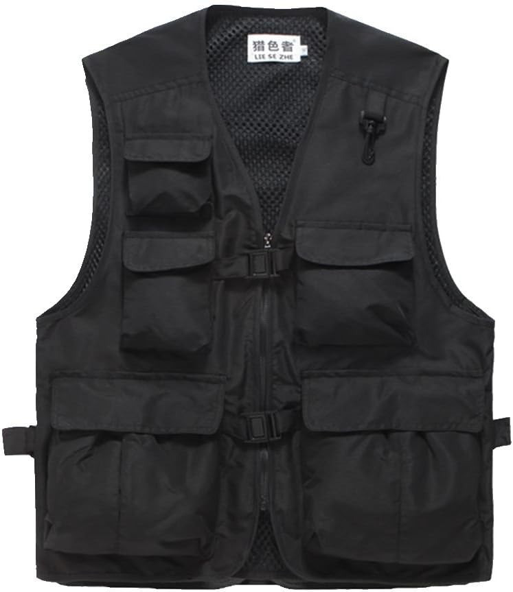 Unisex Breathable Fishing Vest, Multi-Pockets Photography Travel Hunting Waistcoat Jacket for Adults and Youth