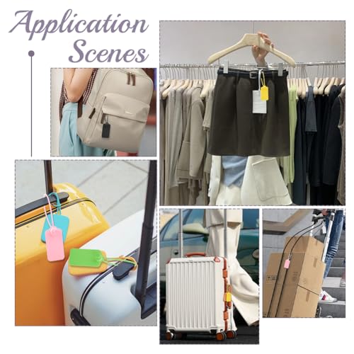 GOMAKERER 120 Stück Kunststoff-Versandanhänger, 6 Farbe Wasserdichte Hängeetiketten Kabelbinder Tags Kabelbinder Etiketten, Beschreibbare Für Koffer Reisegepäck Zubehör