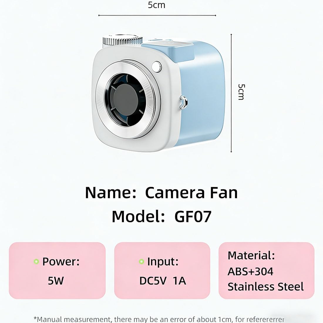 Mini Camera Shaped Portable Fan with Lanyard, Portable Mini Portable Handheld & Neck Fan with 199-Speed Turbo Cooling USB Rechargeable Lightweight Personal Fan for Outdoor Office (Orange)
