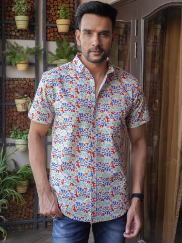 Image of Multicolor Floral Abstract Printed Shirt
