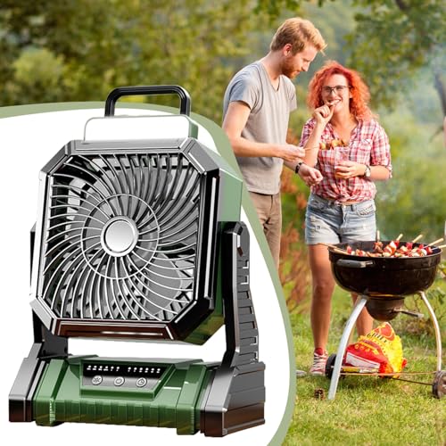 Ventilador para garaje y dormitorio con batería de 5400mAh para regular el clima cálido 4