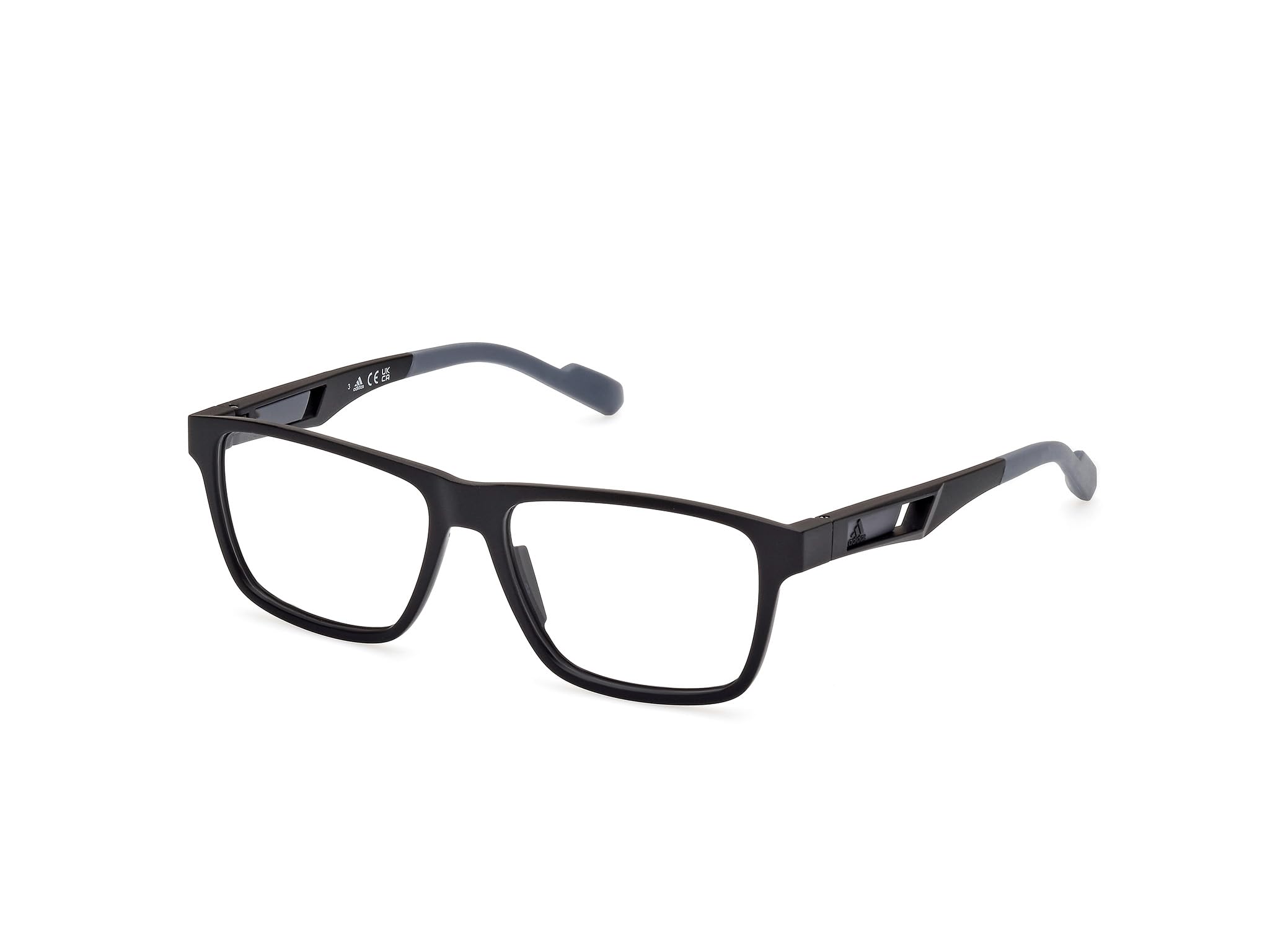 adidas Brille mit Sehstärke für Herren optional mit Sonnenbrillentönung oder Blaulichtfilter, Tropfen, gefertigt aus Kunststoff, Modell: SP5058 (inklusive Brillenetui)