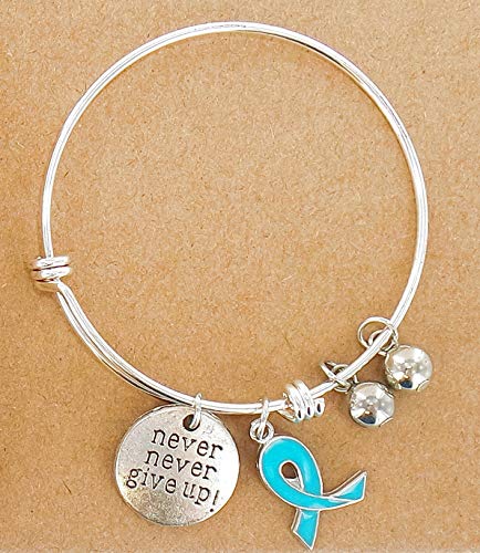 Awareness Bangles For Women - Cancer Awareness Bracelet Bangle - Positive Inspirational Message Charm Bangle 1 pc4