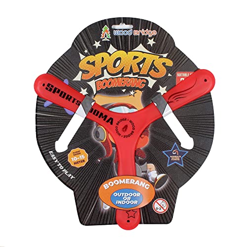 Image of Helium Boomerang Toy - Kids Beginner's Colorful Style Returning Sports Game for Young Throwers Red