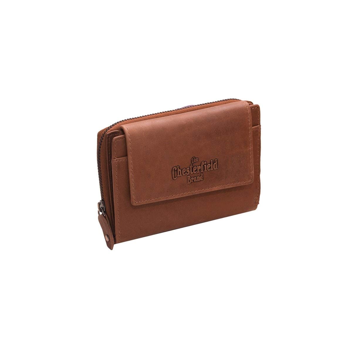 Women's Brown Leather Minimalist RFID Protected Bi-Fold Wallet Size 18 EU