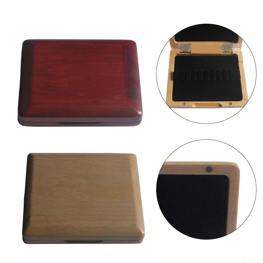 Étui de rangement pour anches de basson, étui de rangement pour anches de hautbois, 11,6 x 9,3 x 2,2 cm (rouge)