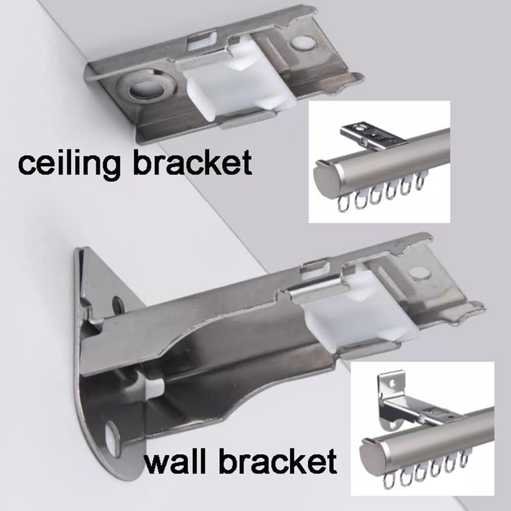 Système de tringle à rideaux en alliage d'aluminium - Fixation plafond et mur de 1,3 m pour séparation de pièce, tringles à rideaux, installation facile pour les espaces intérieurs de la mai