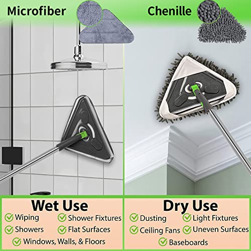 Wall-Cleaner-Mop-Baseboard-Cleaner-Tool-Duster-with-Extension-Pole-23-to-85-with-Window-Squeegee-6-Replacement-Washable-Microfiber-Pad-for-Cleaning-Walls-Baseboard-Ceiling-Window-Floor
