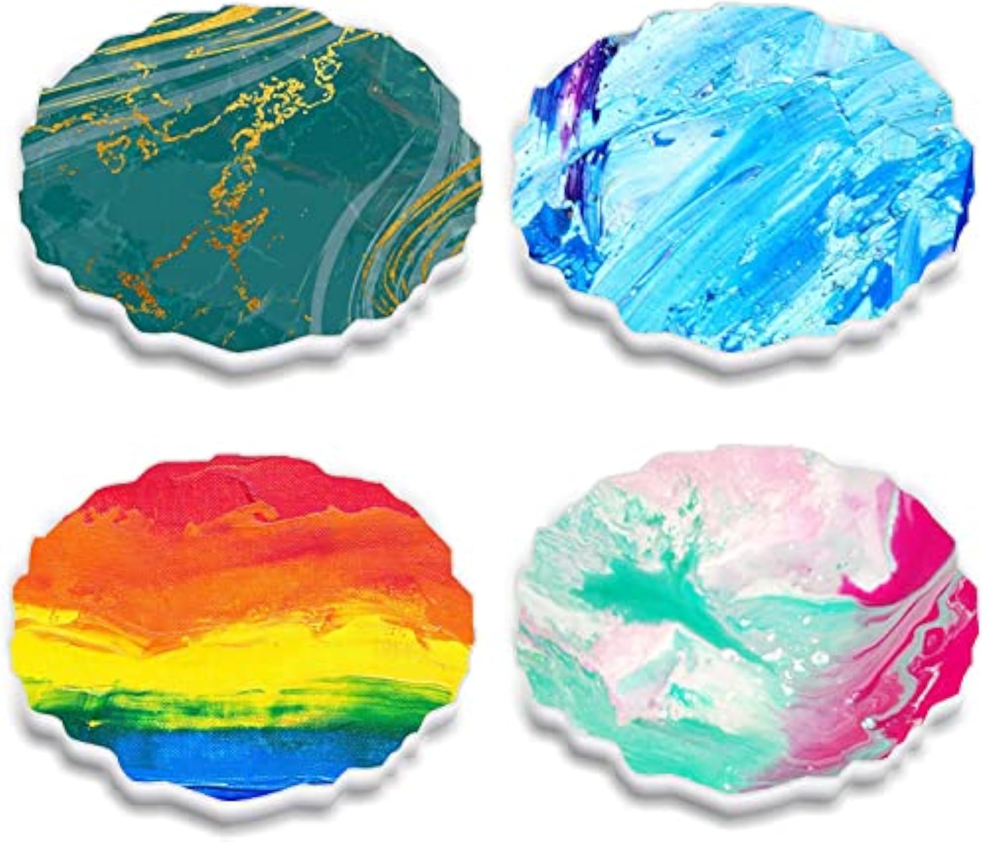 Resin Coaster Molds for Making Agate Slice Coasters, Pack of 2