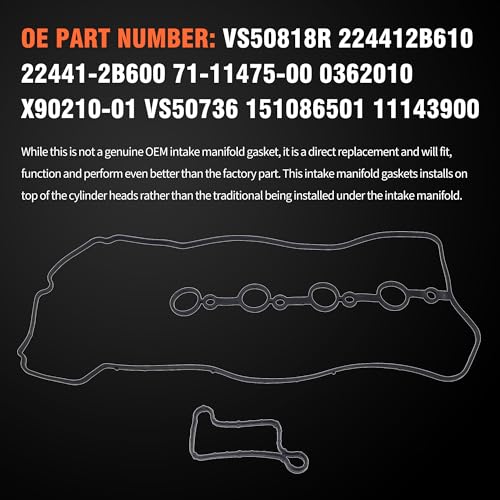 Image of HiSport Valve Cover Gasket Set - Compatible with Hyundai Accent Elantra Sonata Tucson Compatible with Kia Forte Koup Forte5 Optima Rio Soul 1.6L 2012-2019 - Replace VS50818R