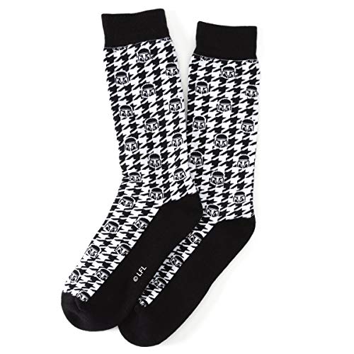Star Wars The Mandalorian Helmet Black and White Houndstooth Socks, One size fits most (up to men's size 12), Officially Licensed by Lucasfilm LTD.2
