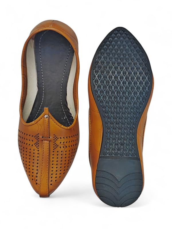 Image of Arrow Men's Ethnic Mojari Premium Handmade Traditional Footwear Laser Cuts