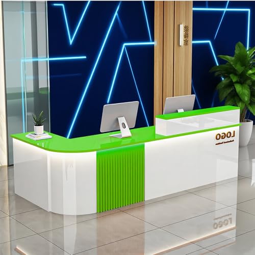 Reception Desk with Counterr, Lockable Drawers and Storage,Shopping Mall Office Cashier Receptionist Desk for Receptionists in Offices, Retail Stores, Lobbies, Shops