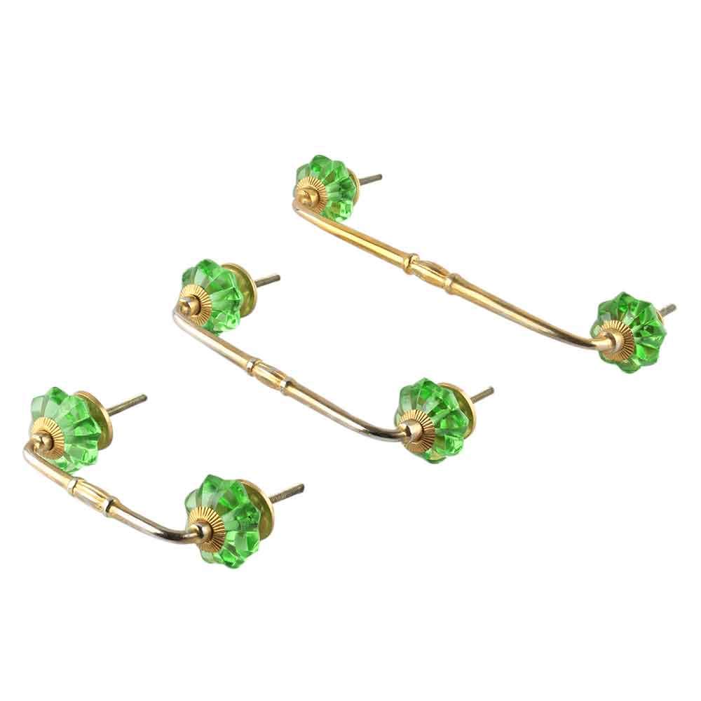 Indian-Shelf 1 Pack Glass Cabinet Handles Drawer Pulls Multicolor Interior Kitchen Cupboard Door Gold Hardware 8'' Hole to Hole -BH-19(GFK-10)