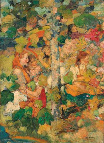 Art Mural Classique Toile de Qualité Peinture Enfants Dansant Autour d'un Arbre