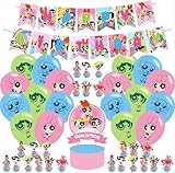 Girls Birthday Party Decorations ,𝖯𝗈𝗐𝖾𝗋 Girls Birthday Party Favor with Banner, Cake Topper, Cupcake Toppers, Balloons for Boys Girls Fans Party Supplies