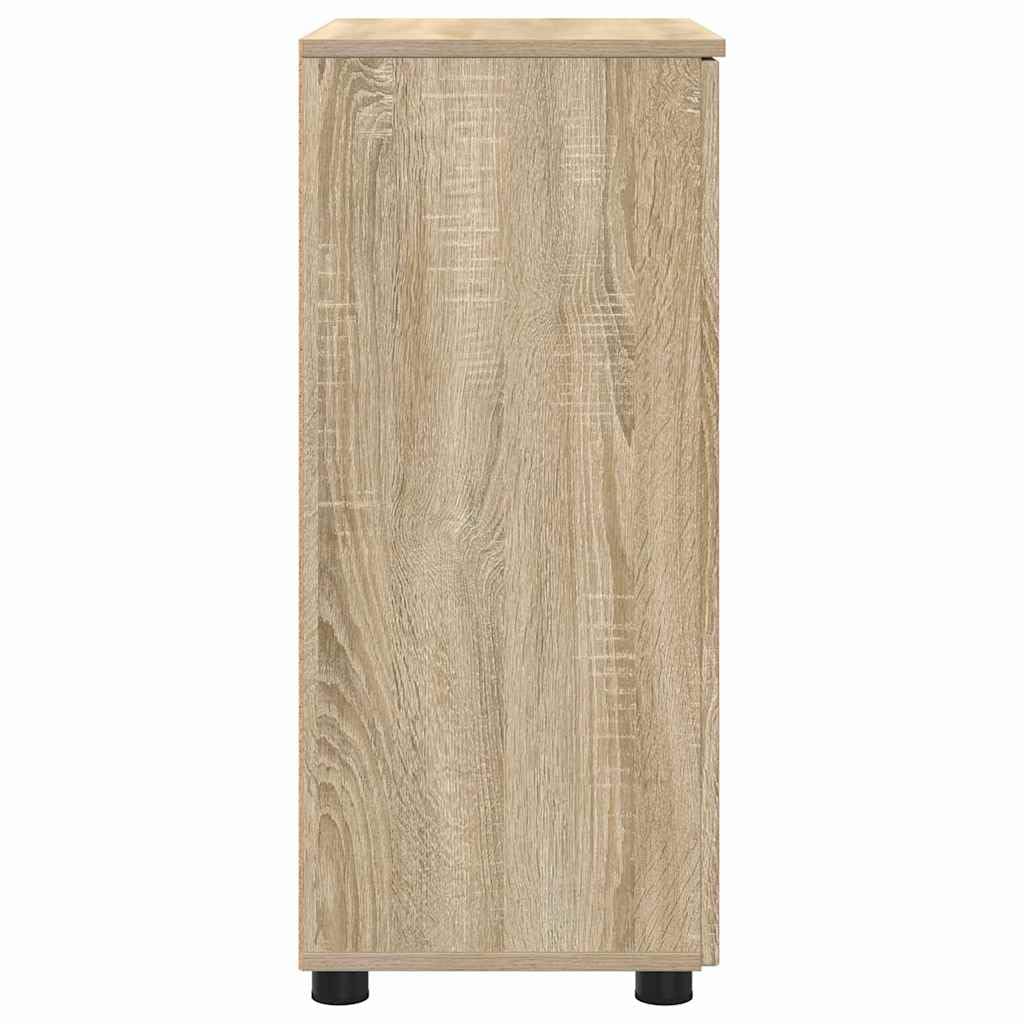 Mobile Da Bagno Con Ante Rovere Sonoma 60x35x80 Cm | Legno Multistrato E Metallo, 2 Porte, Design Moderno, Assemblaggio Richiesto