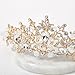 SWEETV Jeweled Wedding Tiaras and Crowns for Women, Metal Princess Tiara Queen Crown for Bride, Bridal Headpieces for Birthday Quinceanera Pageant Prom, Gold