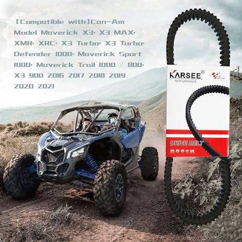 Image of KARSEE CVT Drive Belt 417300383 Compatible with Can-Am Maverick X3 2017-2025 Ski-doo Snowmobile 417300383,417300197,417300531,417300166