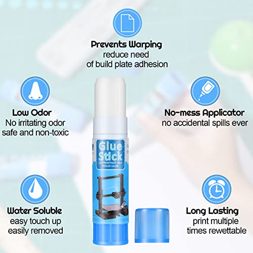 Image of Outus 6 3D Printer Glue Sticks for Hot Bed PVP 3D Printer Adhesive Solid Glue Sticks for PLA /ABS /PETG /PC /TPU Hot Bed Removing Printing Models (Blue,Classic)
