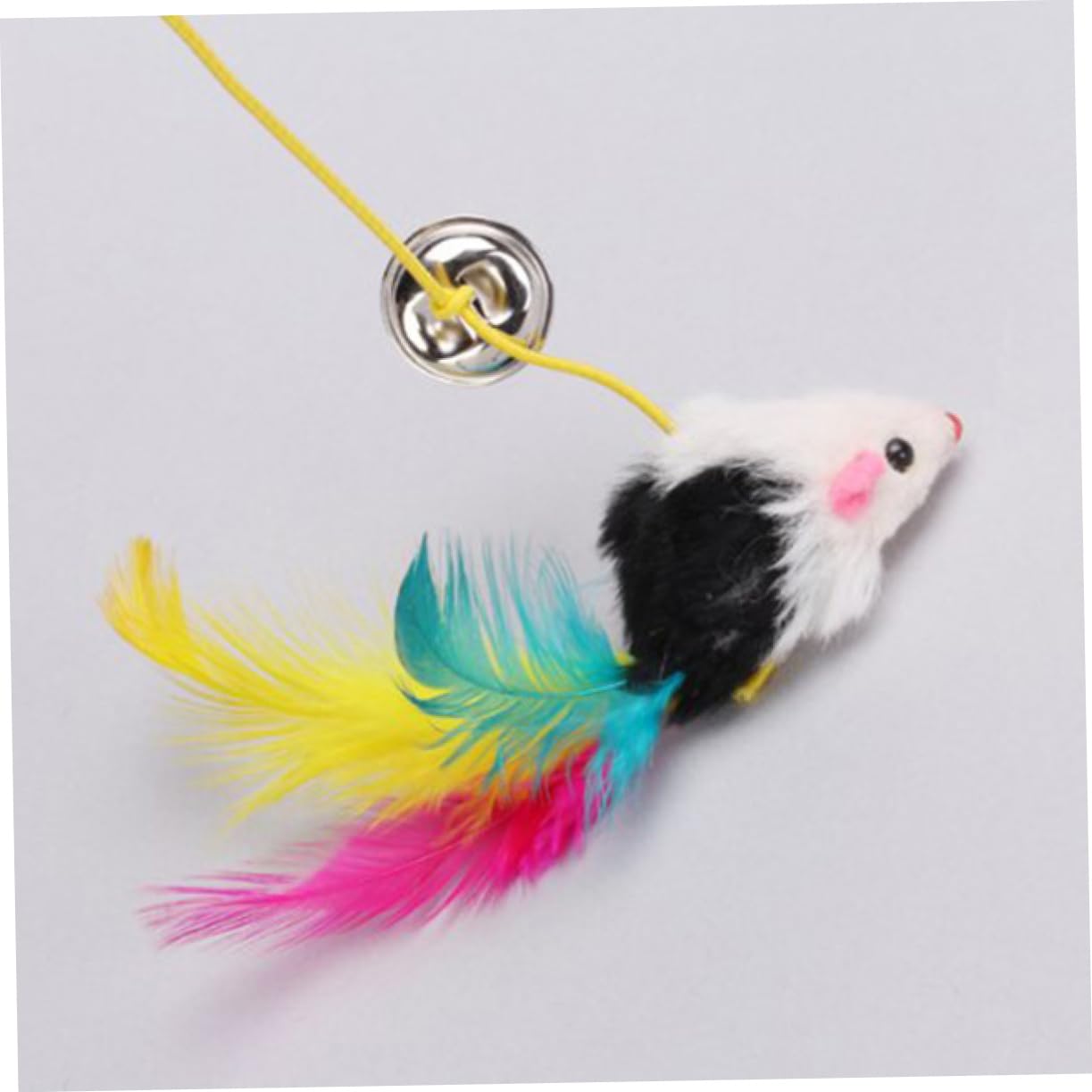 INOOMP Canne à Pêche pour Chat Interactif Souris et Clochette