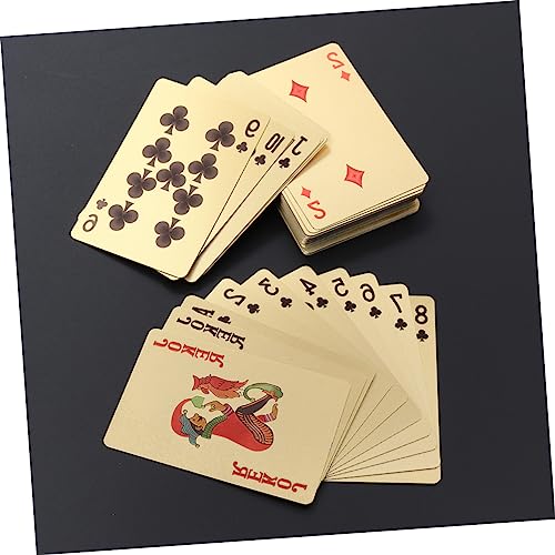 Abaodam 3stücke Gold Plated Pokerkarten wasserdichte Plastikspielkarten Für Familien Und Freundespiele Hochwertige Langlebige Karten Für Unvergessliche Spielabende Zum Sammeln Oder – Bild 5