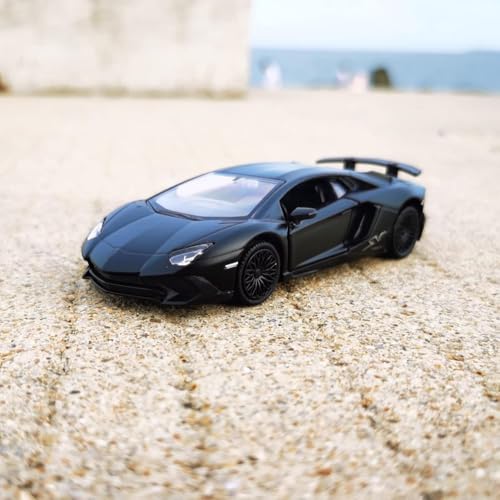 Image of New 1:32 LP750 Diecast Alloy Metal Pull Back Car with Openable Doors Music Sound and Light Vehicle Toy Car for Kids Boys (Red)