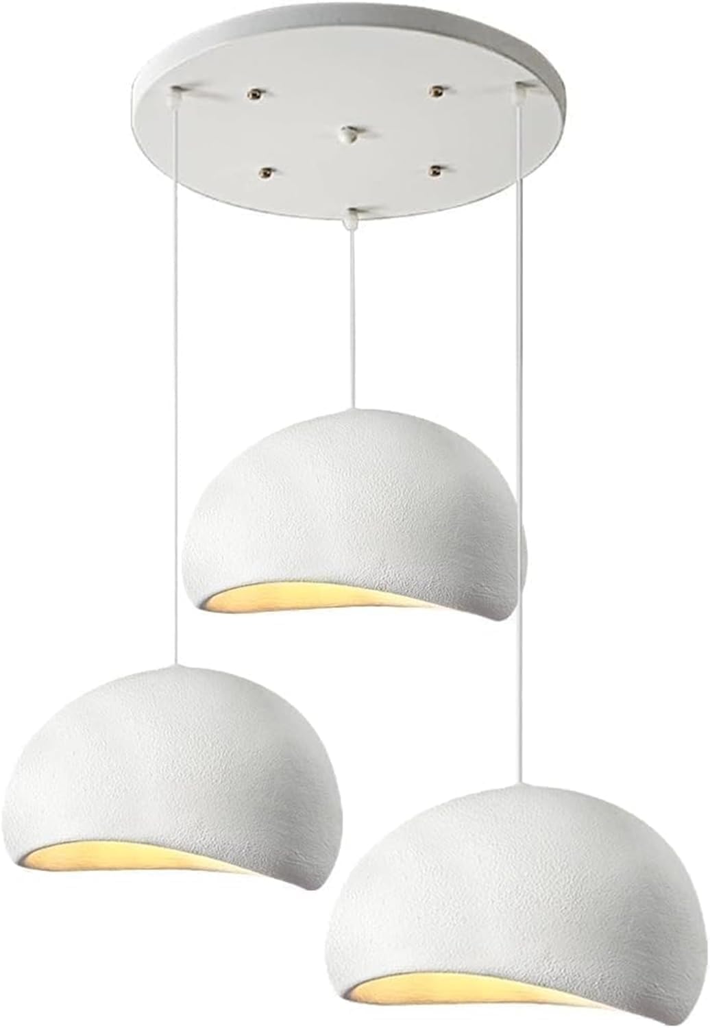 Lustre Suspension Wabi-Sabi AHQX - Hauteur Réglable E27 - Salon, Salle à Manger, Chambre (Blanc)